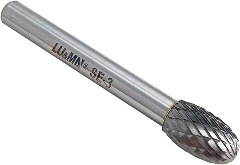 LU&MN SE-3 Tungsten Carbide Burr Rotary File, Double Cut Oval Burs, 1pc by - Image 2